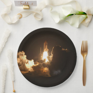 Assiettes En Carton Navette spatiale Terre Orbitale Nuit Spacecraft Ca