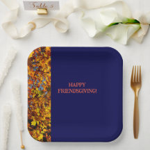 Navy Blue & Feuilles Thanksgiving Friendsgiving