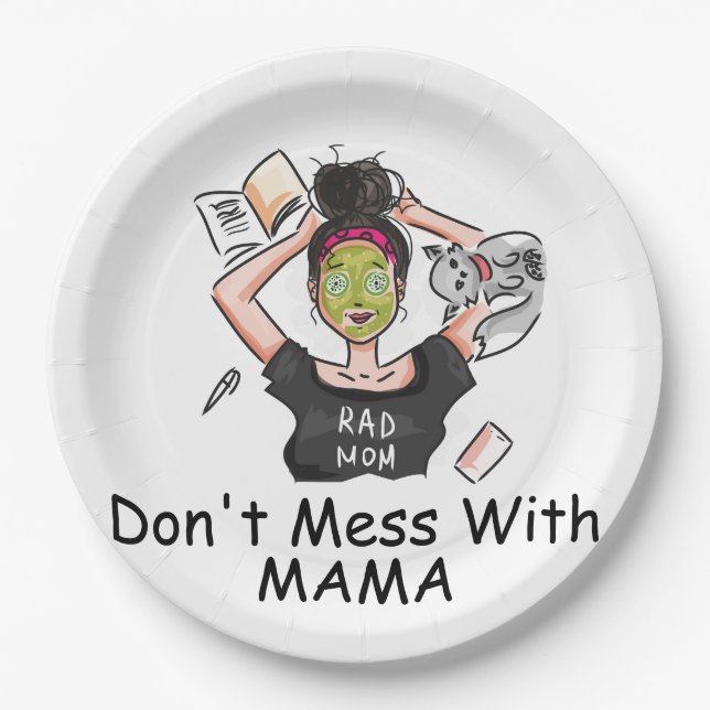 Assiettes En Carton N'ayez pas de mal avec maman (Devant)