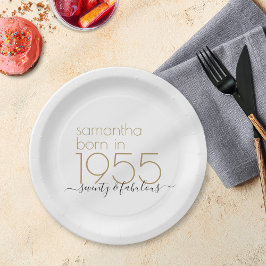 Assiettes En Carton Né 1955 Soixante-dix fabuleux 70e anniversaire fêt