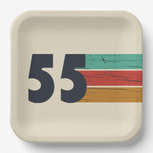Assiettes En Carton Né en 1955 vintage 70e anniversaire cadeau