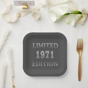 Assiettes En Carton Né en 1971 fête d'anniversaire