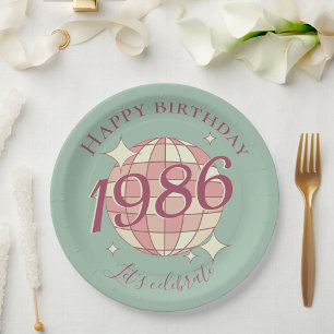 Assiettes En Carton Né en 1986 Décoration de fête d'anniversaire 40 an