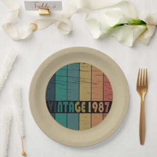 Assiettes En Carton Né en 1987 fête d'anniversaire de naissance