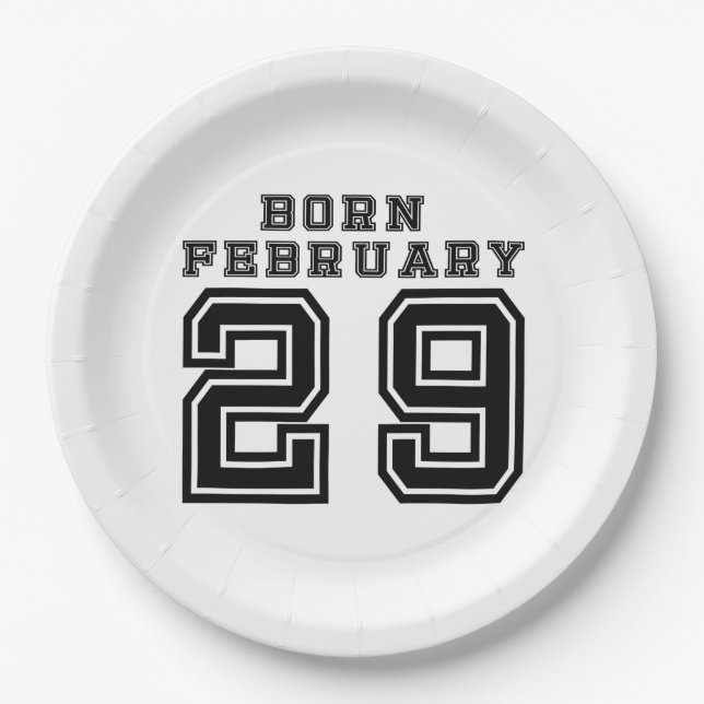 Assiettes En Carton Né le 29 février (Devant)
