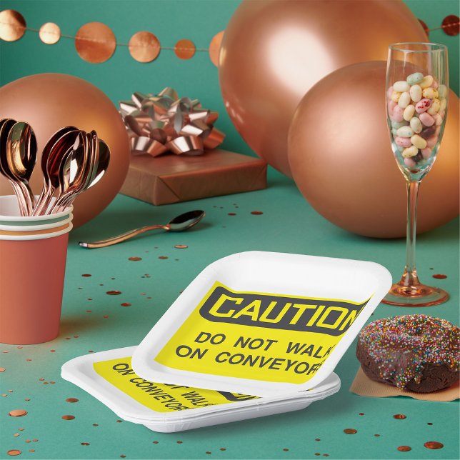 Assiettes En Carton Ne Marchez Pas Sur Le Panneau Convoyeurs (Créateur téléchargé)