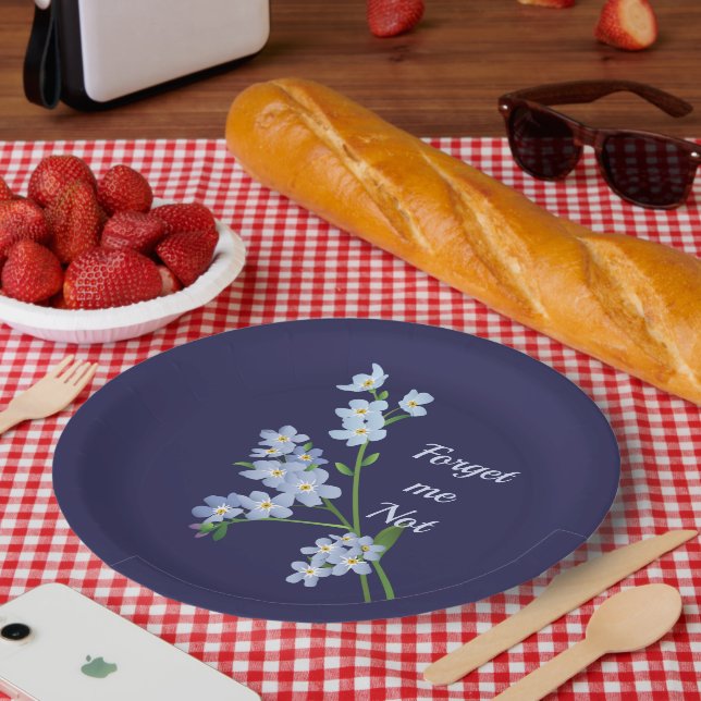 Assiettes En Carton Ne m'oublie pas (Pique-nique)