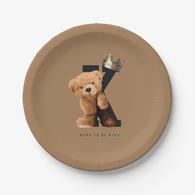 Assiettes En Carton Né pour être roi ! (Devant)