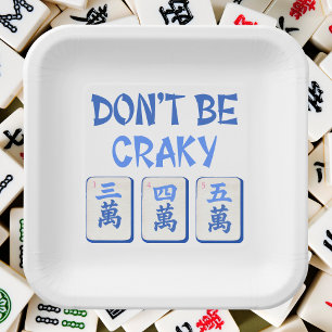 Assiettes En Carton Ne soyez pas crétois Mahjong Blue Crak Carreaux