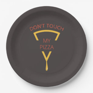 Assiettes En Carton Ne touchez pas à ma pizza Pizzeria personnalisée