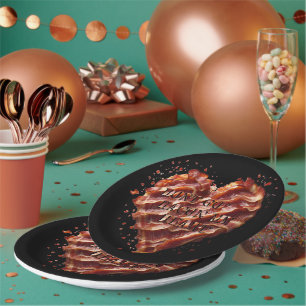 Assiettes En Carton Ne Va Pas Bacon Mon Coeur, Drôle