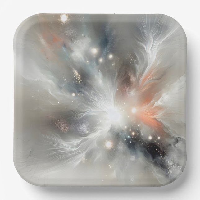 Assiettes En Carton Nebula céleste Abstraite (Recto)