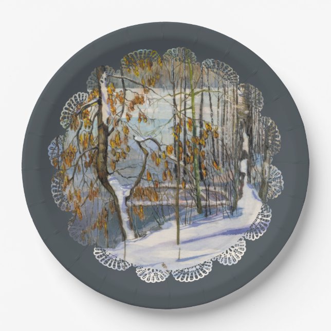 Assiettes En Carton Neige (Devant)