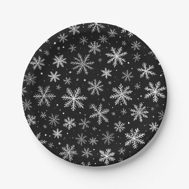 Assiettes En Carton neige (Devant)