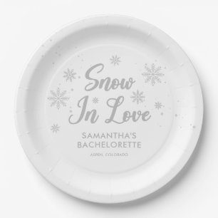 Assiettes En Carton Neige d'hiver en amour Bachelorette