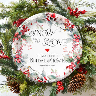 Assiettes En Carton Neige en amour Hiver Frosty Fête des mariées flora