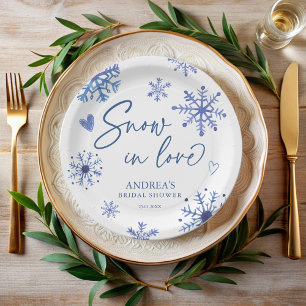 Assiettes En Carton Neige en flocons de neige amoureux douche de marié