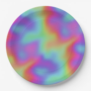 Assiettes En Carton neo hypercouleur arc-en-ciel :