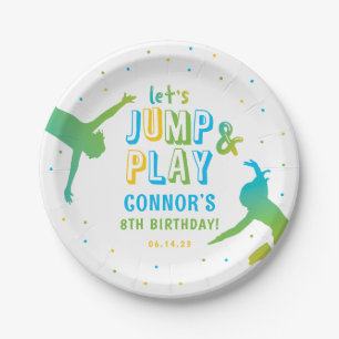 Assiettes En Carton Neon Trampoline Park Boys fête d'anniversaire