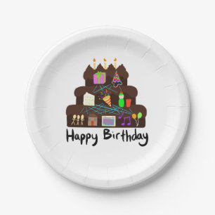 Assiettes En Carton Nerdy Birthday Réseau neuronal