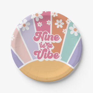 Assiettes En Carton Neuf est Vibe Retro Sunshine Rainbow Daisy