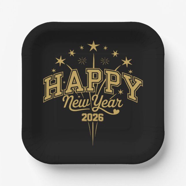 Assiettes En Carton New Year (Recto)