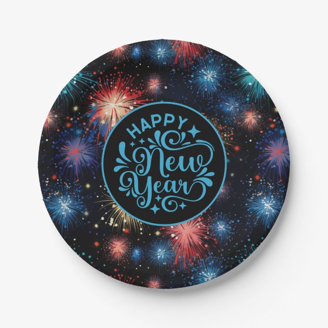 Assiettes En Carton New Year (Devant)