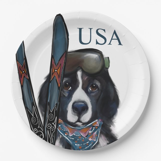 ASSIETTES EN CARTON NEWFOUNDLAND DOG  (Devant)