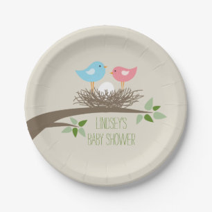 Assiettes En Carton Nid d'oiseau   Baby shower