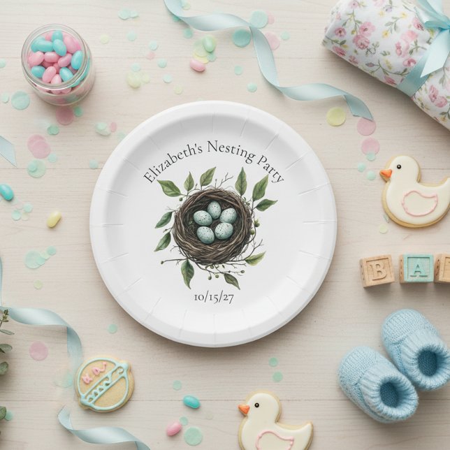 Assiettes En Carton Nid d'oiseau de la fête de nidification des bébés (Créateur téléchargé)