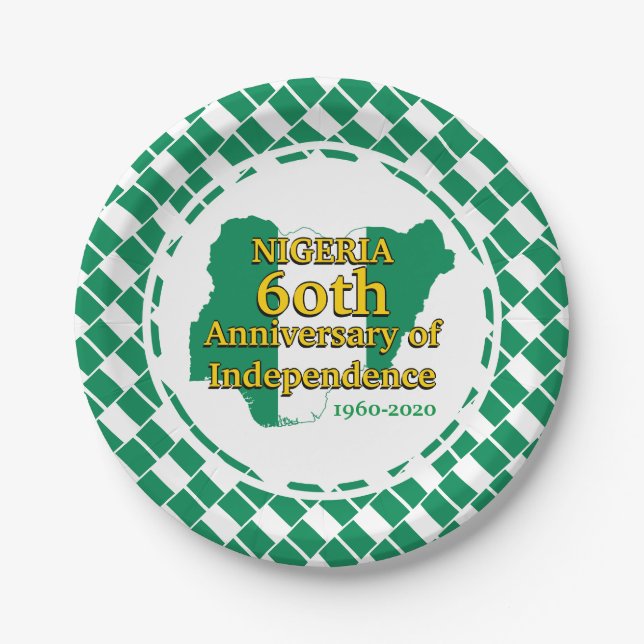 Assiettes En Carton NIGERIA 60e anniversaire de l'indépendance | Nigér (Devant)