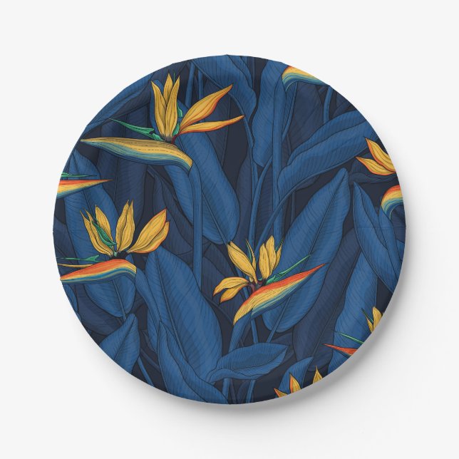 Assiettes En Carton Night bird of Paradise garden 2 (Devant)