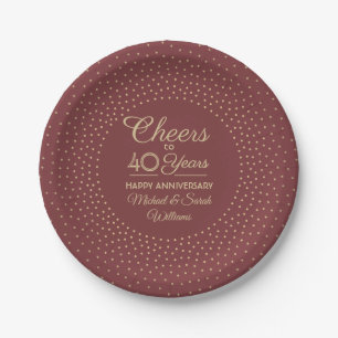 Assiettes En Carton N'IMPORTE QUEL Anniversaire encourage la Bourgogne