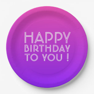 Assiettes En Carton N'Importe Quel Nom Modifiable Joyeux Anniversaire