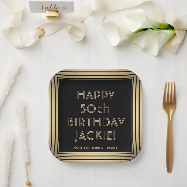 Assiettes En Carton N'IMPORTE QUELLE Fête d'Anniversaire Élégante Clas (Mariage)