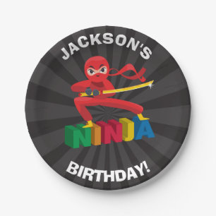 Assiettes En Carton Ninja Guerrier fête d'anniversaire