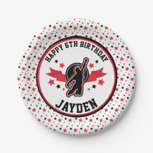 Assiettes En Carton Ninja Warrior Black and Red Birthday Party