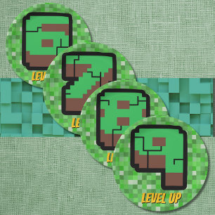Assiettes En Carton Niveau supérieur du bâtiment vert Pixelated Gamer 