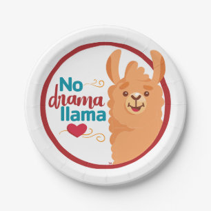 Assiettes En Carton No Drama Llama (Chaud)