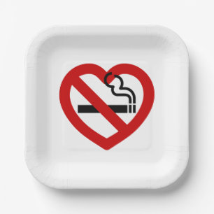 Assiettes En Carton No Love For Smoking Sign