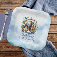Noah's Ark Cute Animals Blue Boy Baby shower