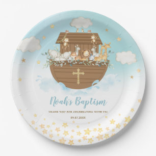 Assiettes En Carton Noah's Ark Cute Animaux Garçon Baptême Christeni