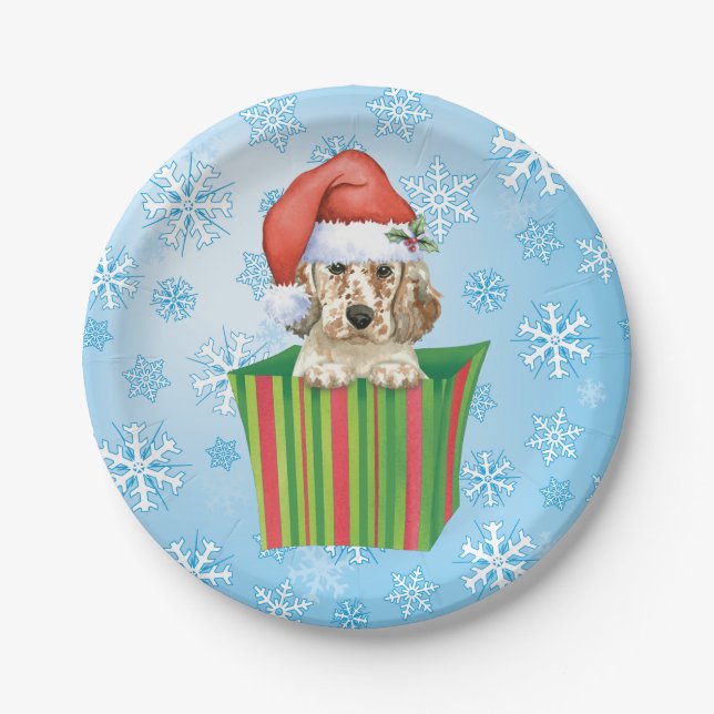 Assiettes En Carton Noël Anglais Setter (Devant)
