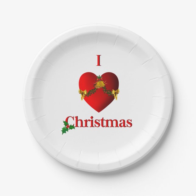 Assiettes En Carton Noël au coeur (Devant)