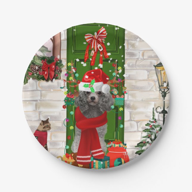 Assiettes En Carton Noël aux canicules (Devant)