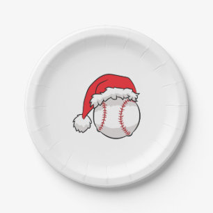 Assiettes En Carton Noël Baseball Santa Hat Baseball Noël