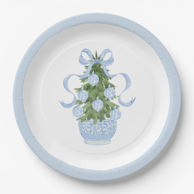 Assiettes En Carton Noël bleu du sud (Devant)