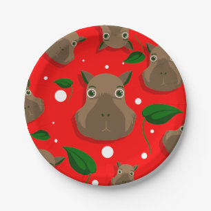 Assiettes En Carton noël capybara