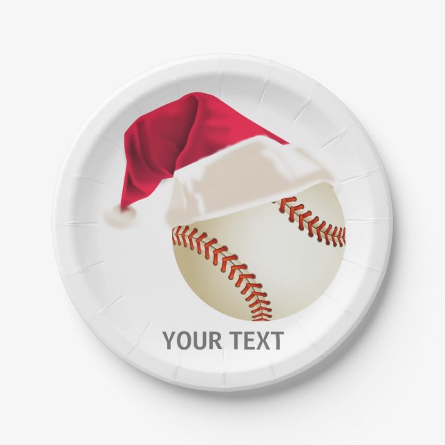 Assiettes En Carton noël de baseball (Devant)
