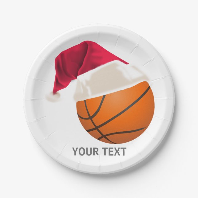Assiettes En Carton noël de basket (Devant)
